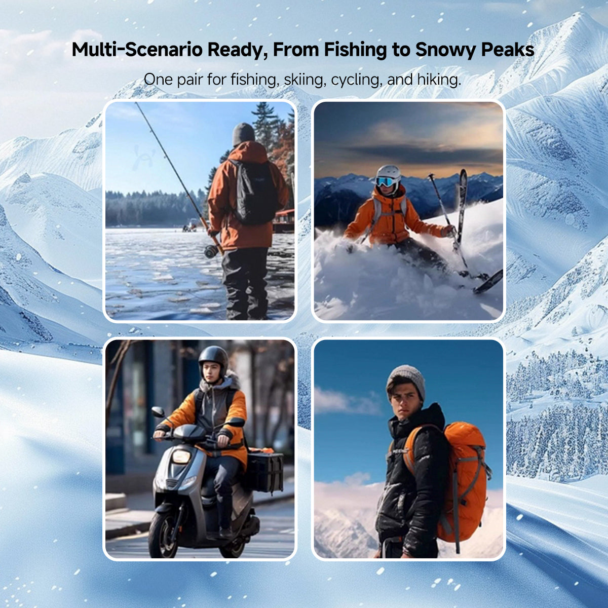 Smart Heated Gloves – 3-Second Rapid Heat, 3-Level 40–60 ℃ Warmth for Skiing, Cycling & Fishing | Traverseon