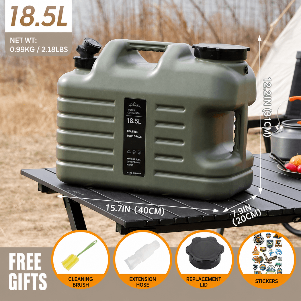 Portable Camping Water Container – Food-Grade Jug with Spigot | Traverseon