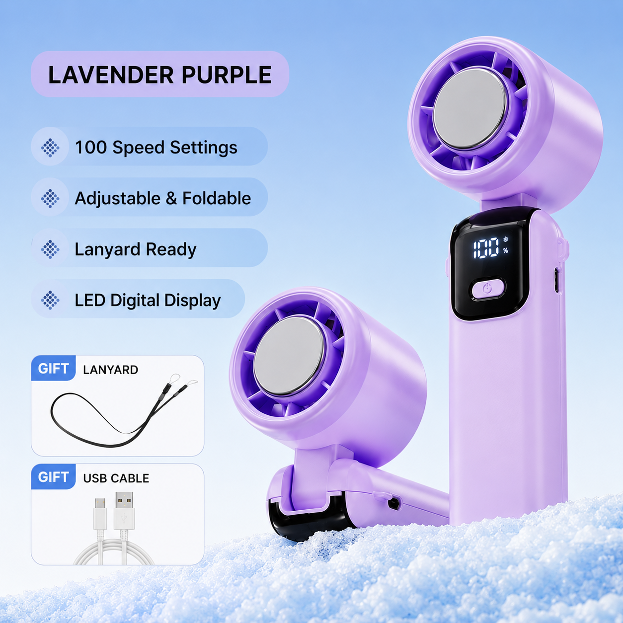 Portable Ice Cooling Fan – 4000mAh Rechargeable Mini Fan | Traverseon