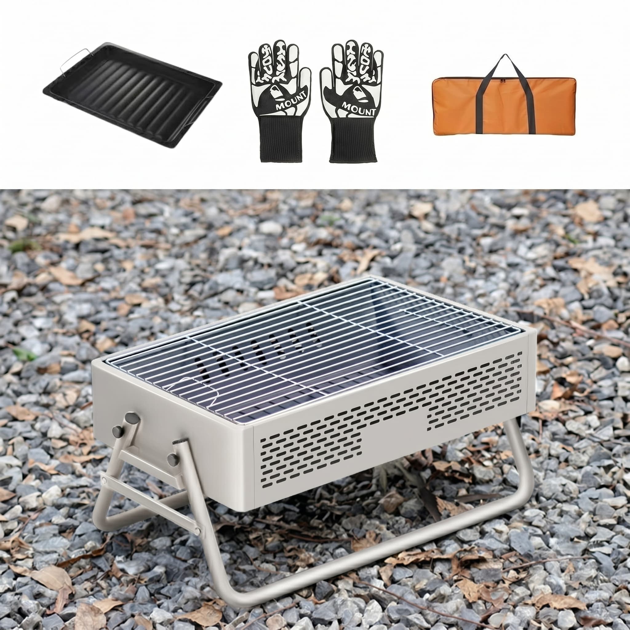 Portable Smokeless BBQ Grill – Foldable 27cm Wide for 5+ People | Traverseon