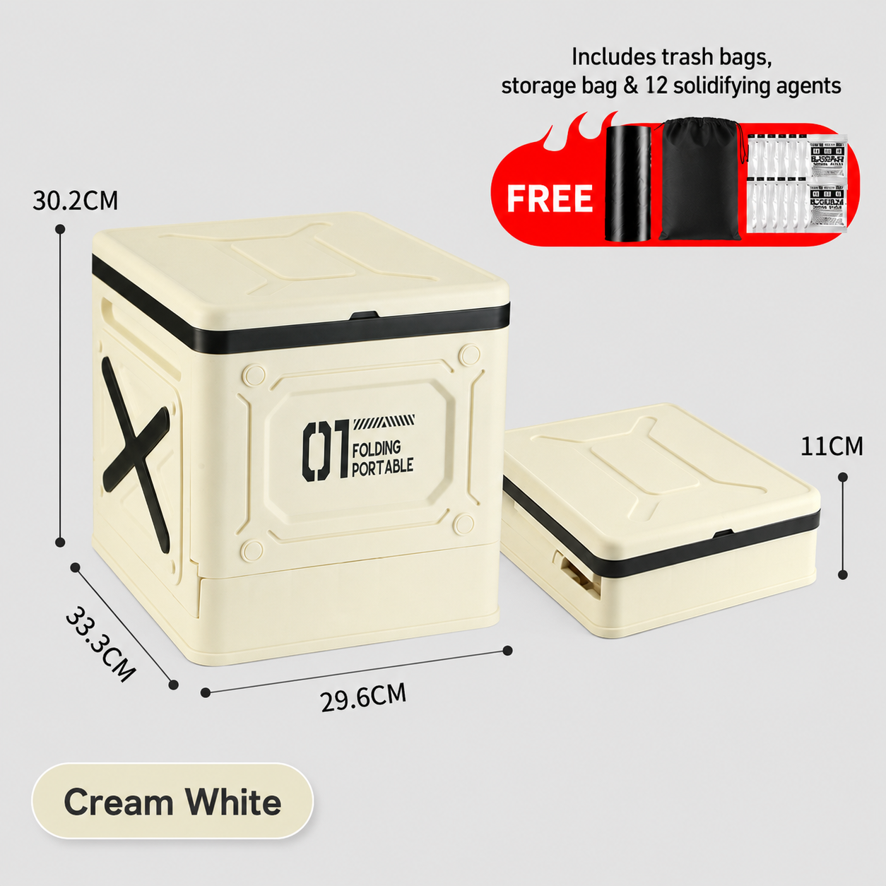 Portable Camping Toilet – Foldable Emergency Toilet with Gel Bags | Traverseon