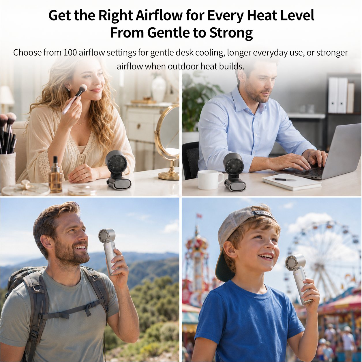 TEC Cooling Handheld Fan – Low-Noise 9000mAh Fan with Power Bank | Traverseon