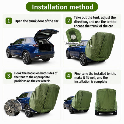 Car Camping Tent-2-3 Person Leak-Resistant SUV Tailgate Tent with Rear Awning | Traverseon