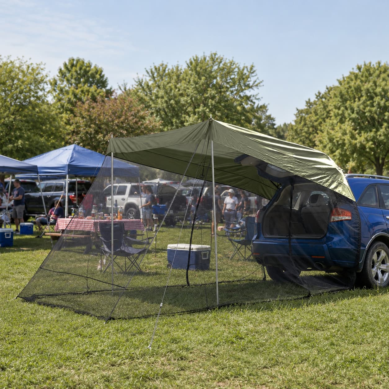 SUV Tailgate Screen Canopy – 10 x 6.5 ft Mosquito Net Sun Shade | Traverseon
