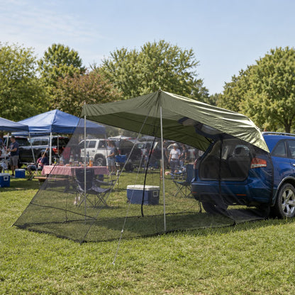SUV Tailgate Screen Canopy – 10 x 6.5 ft Mosquito Net Sun Shade | Traverseon