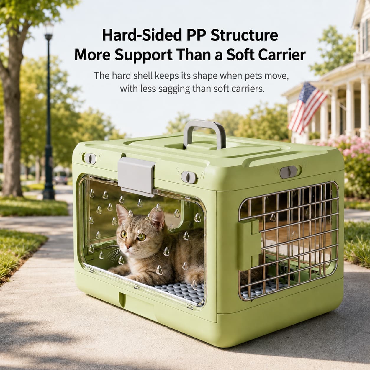 Top-Opening Foldable Pet Carrier – Hard-Sided Ventilated for Air Travel | Traverseon