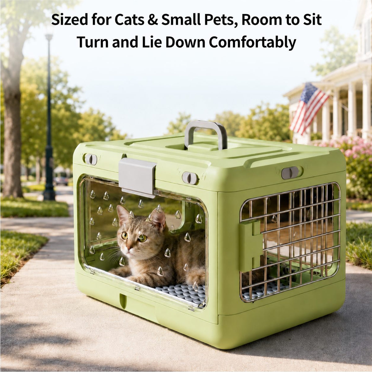 Top-Opening Foldable Pet Carrier – Hard-Sided Ventilated for Air Travel | Traverseon