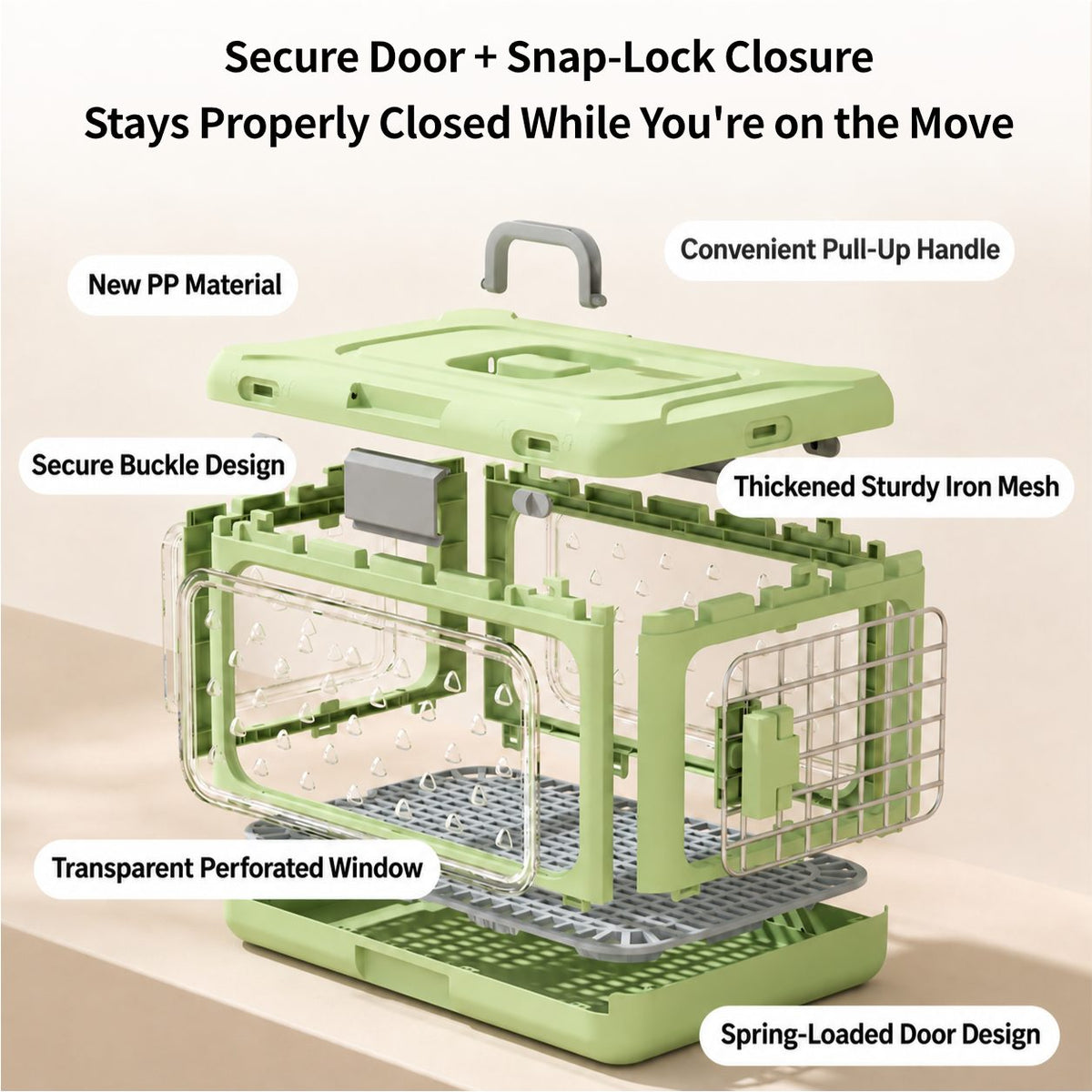 Top-Opening Foldable Pet Carrier – Hard-Sided Ventilated for Air Travel | Traverseon