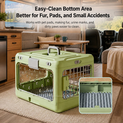 Top-Opening Foldable Pet Carrier – Hard-Sided Ventilated for Air Travel | Traverseon