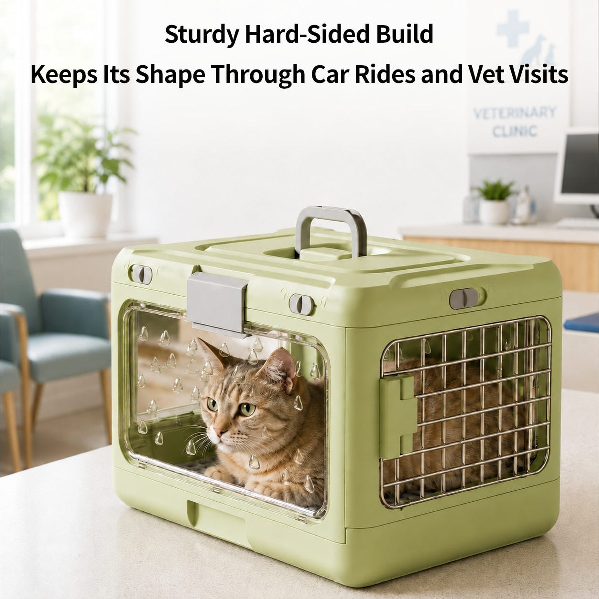 Top-Opening Foldable Pet Carrier – Hard-Sided Ventilated for Air Travel | Traverseon
