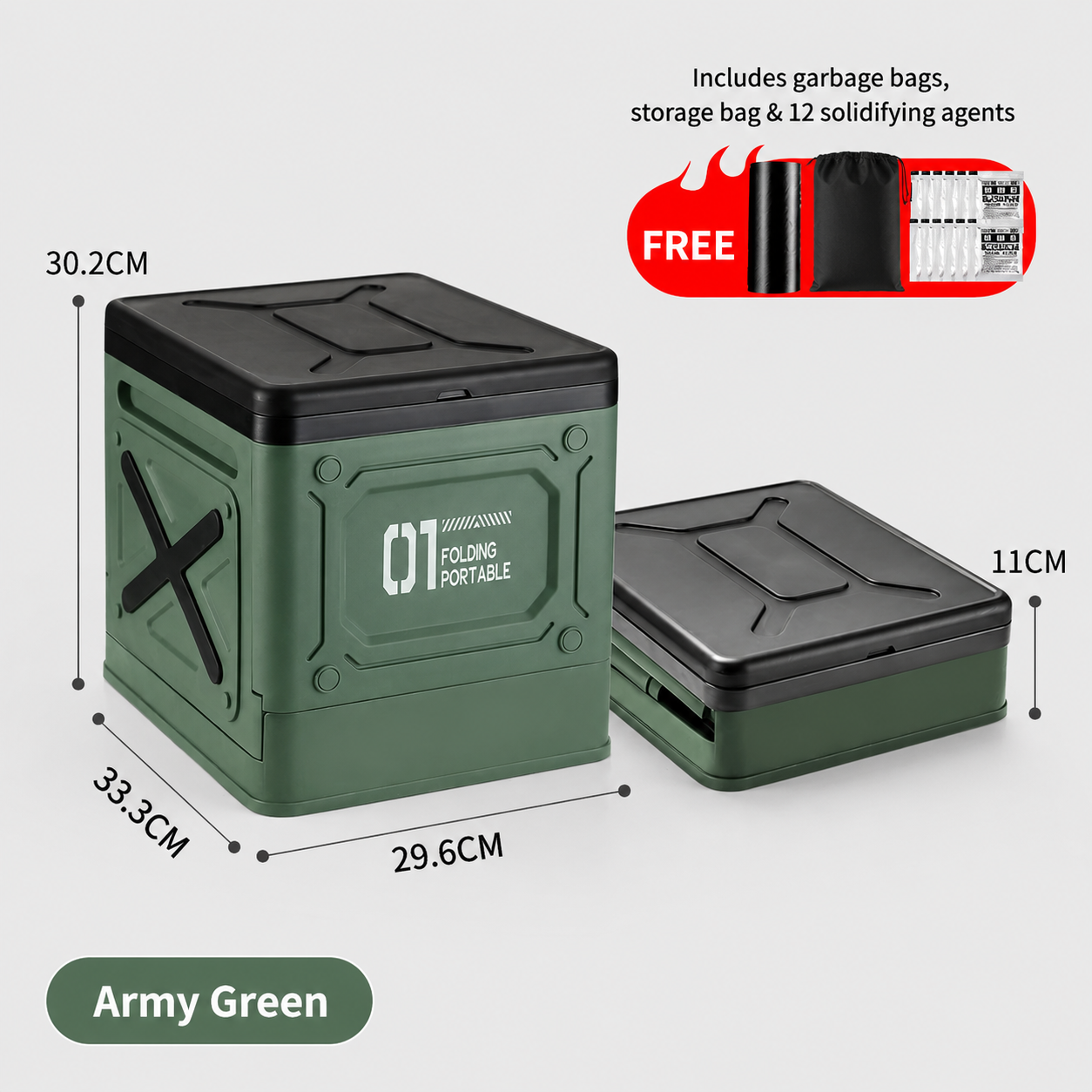 Portable Camping Toilet – Foldable Emergency Toilet with Gel Bags | Traverseon