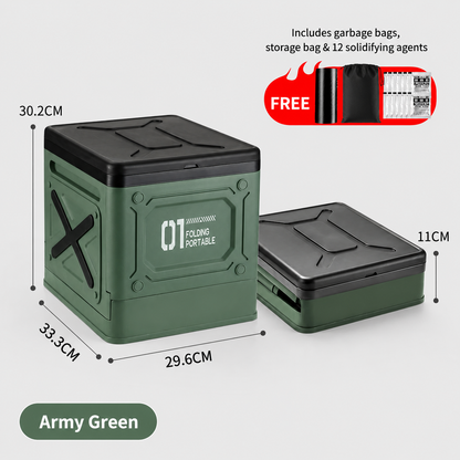 Portable Camping Toilet – Foldable Emergency Toilet with Gel Bags | Traverseon