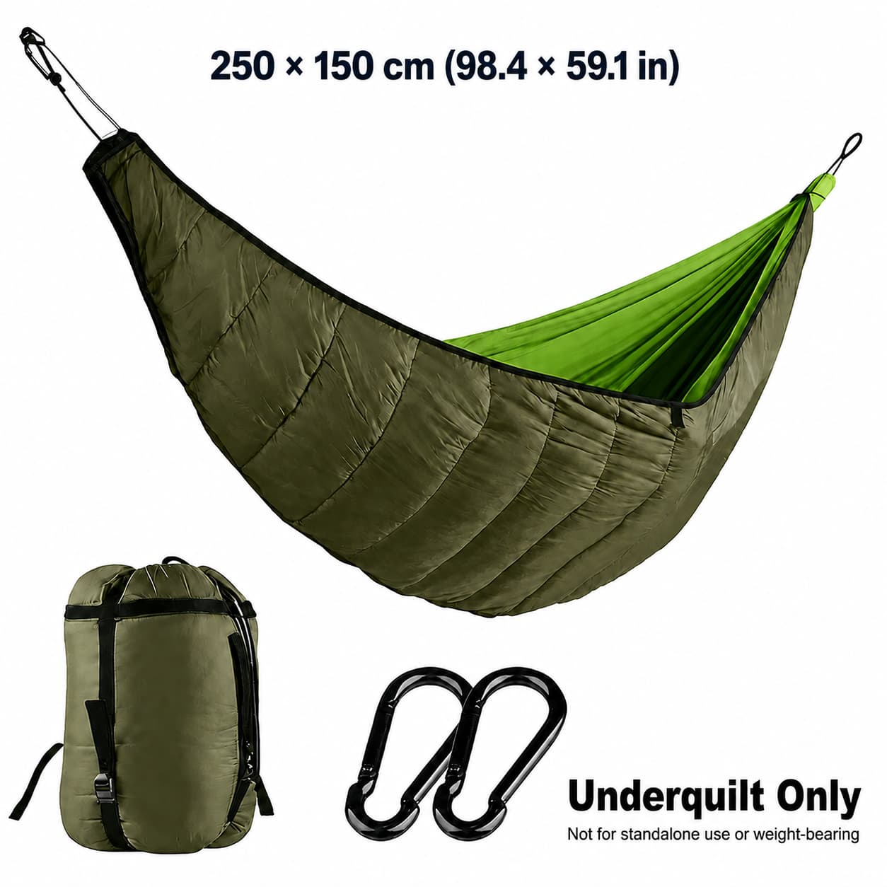 Camping Hammock Underquilt – 41–59°F, 2.76 lb Windproof Quilt | Traverseon