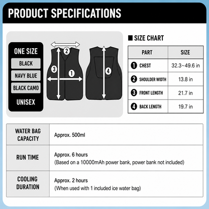 Water Circulation Cooling Vest – Adjustable Summer Cooling Gear | Traverseon