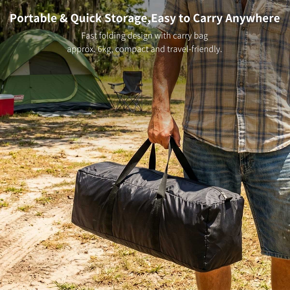 Outdoor Privacy Shower Tent – Waterproof UV-Resistant Changing Shelter with Floor & Hook | Traverseon