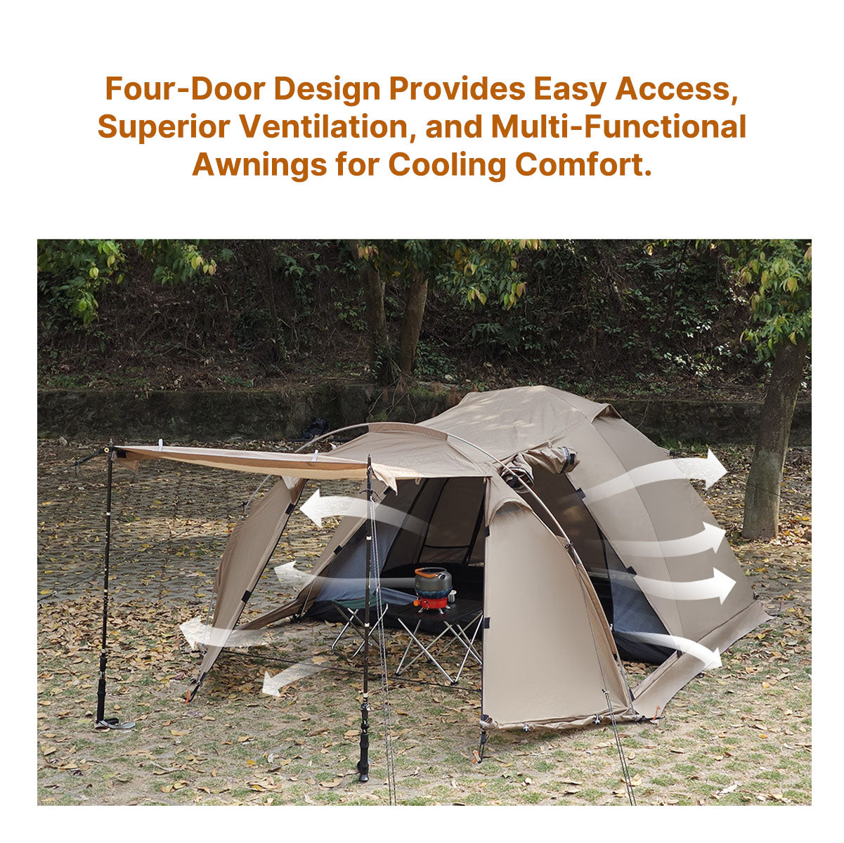 All-Season Family Hot Camping Tent with Stove Jack