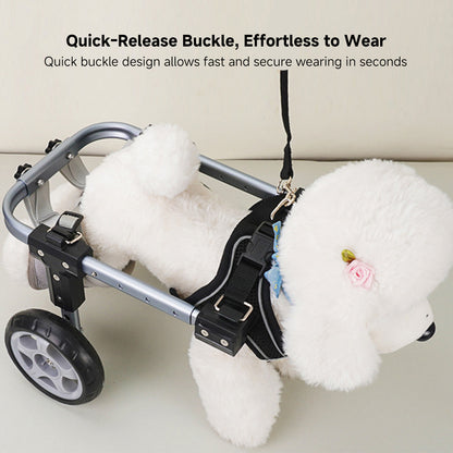 Wheelchair Dog for Back Legs, 2/4 Wheels Adjustable Mobility Support for Small Medium Dogs | Traverseon