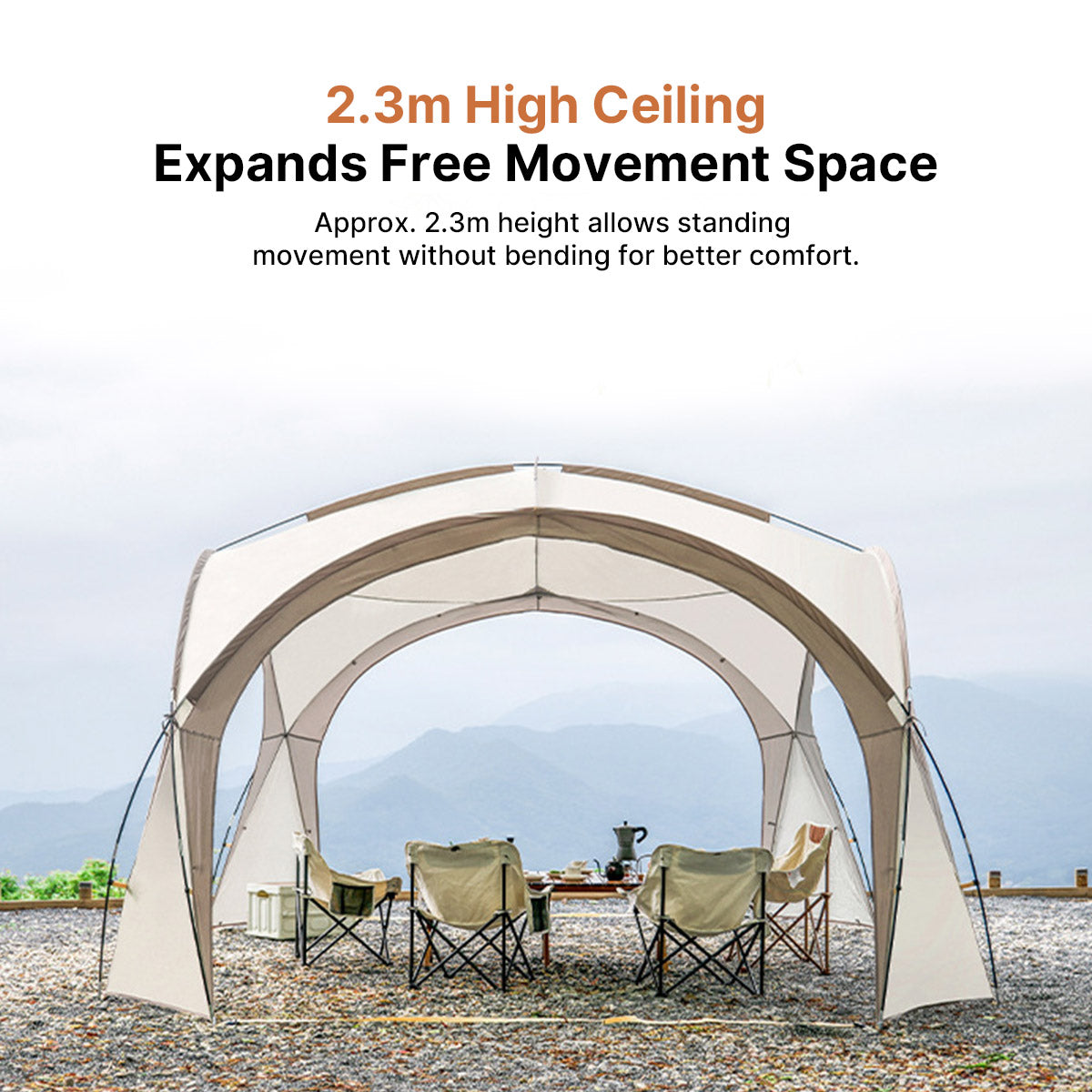 Camping Dome Tent 14×14ft – 210D UPF50+ Ventilated Windproof for Camping Beach Picnic | Traverseon
