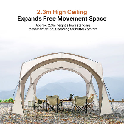 Camping Dome Tent 14×14ft – 210D UPF50+ Ventilated Windproof for Camping Beach Picnic | Traverseon