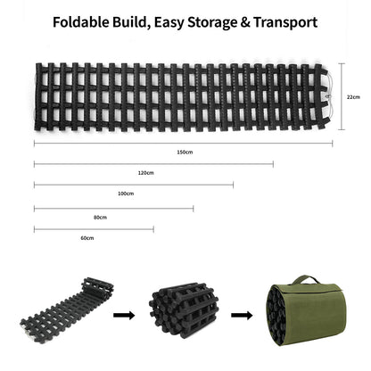 Car Traction Mat – 10-Ton Load, Tool-Free Recovery , Multi-Size for Car/Truck/SUV/RV Camping | Traverseon