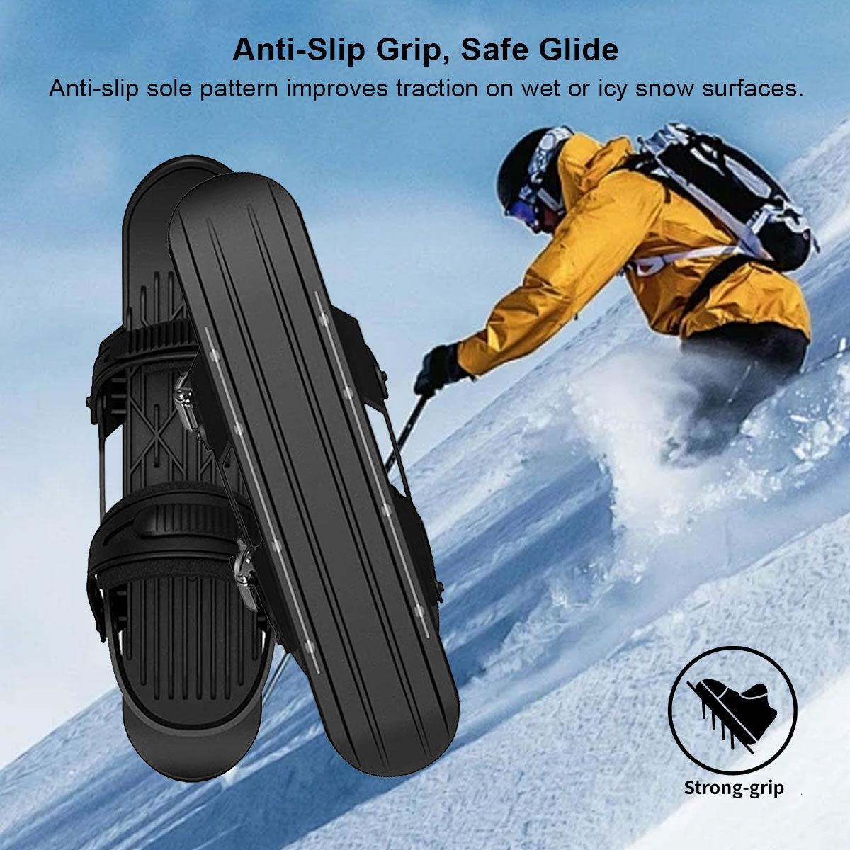 Ski Snow Skates – Mini Short Adjustable Bindings Adult Kids Portable Snow Skiing | Traverseon