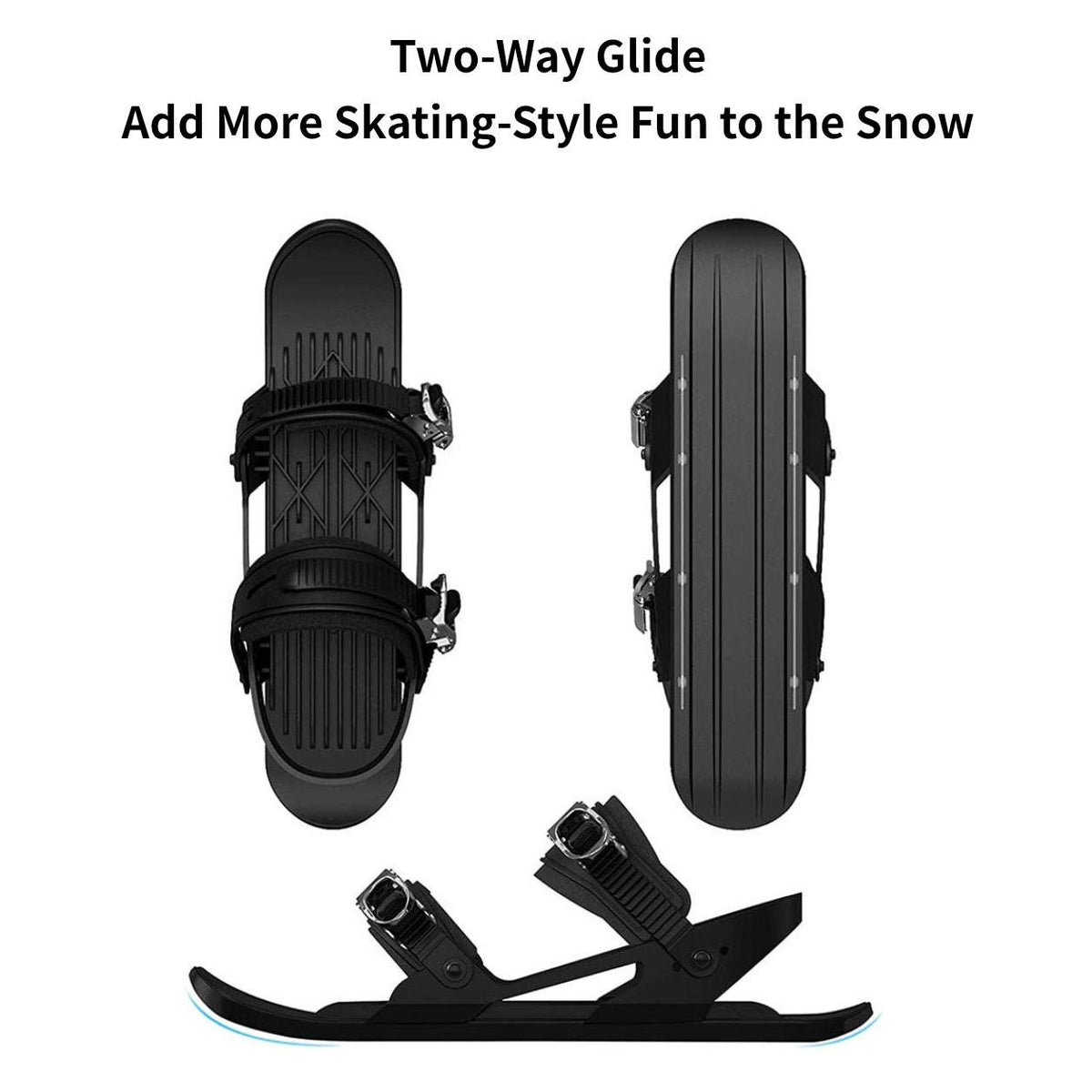 Ski Snow Skates – Mini Short Adjustable Bindings Adult Kids Portable Snow Skiing | Traverseon