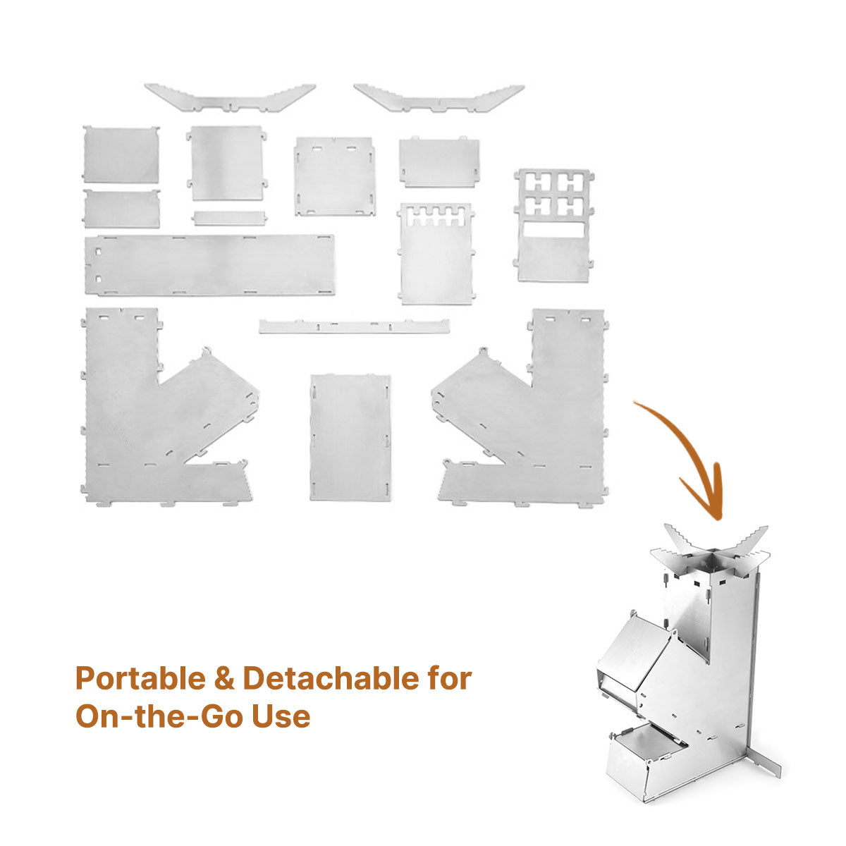 Portable Rocket Stove – Detachable Wood-Burning for Camping | Traverseon