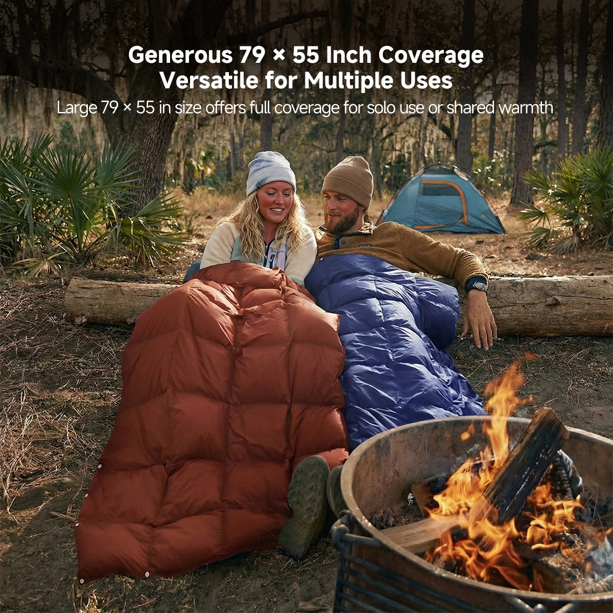 Camping Blanket – Ultralight 79x55 in Wearable Water-Resistant Outdoor | Traverseon