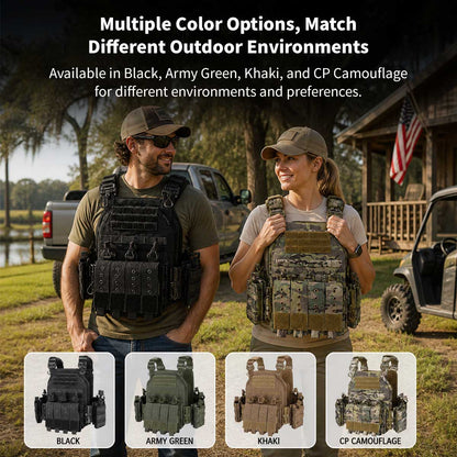 Tactical Vest MOLLE Carrier – 1000D Nylon Adjustable Military Gear Vest 38×31cm | Traverseon