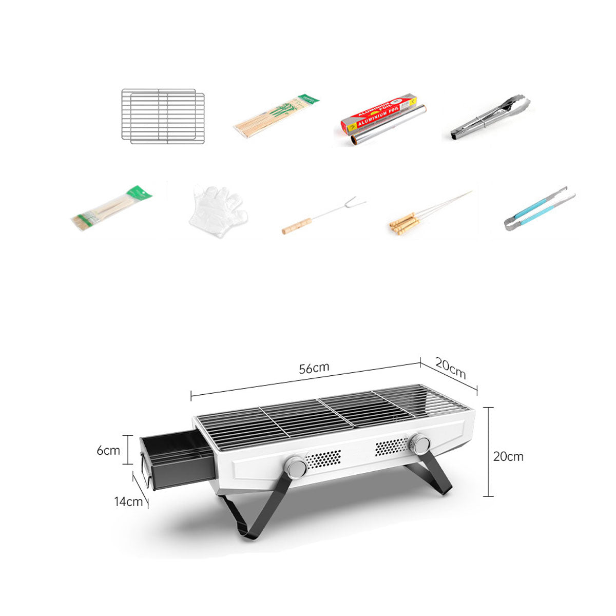Portable Stainless Steel Grill – Foldable 3-7 People BBQ | Traverseon