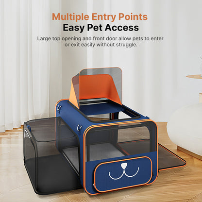 2-in-1 Pet Stroller & Carrier – Foldable Breathable Dog & Cat Travel Cart | Traverseon