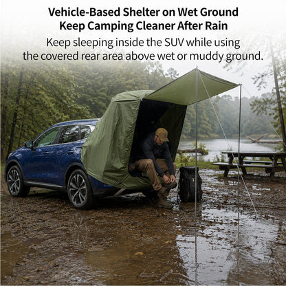 Car Camping Tent-2-3 Person Leak-Resistant SUV Tailgate Tent with Rear Awning | Traverseon