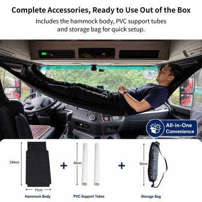 Truck Cab Hammock – 330 lb Adjustable Semi Truck Rest Bed | Traverseon