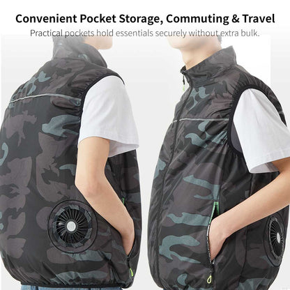 Cooling Fan Vest – USB Dual Fan Outdoor Work Cooling Gear | Traverseon