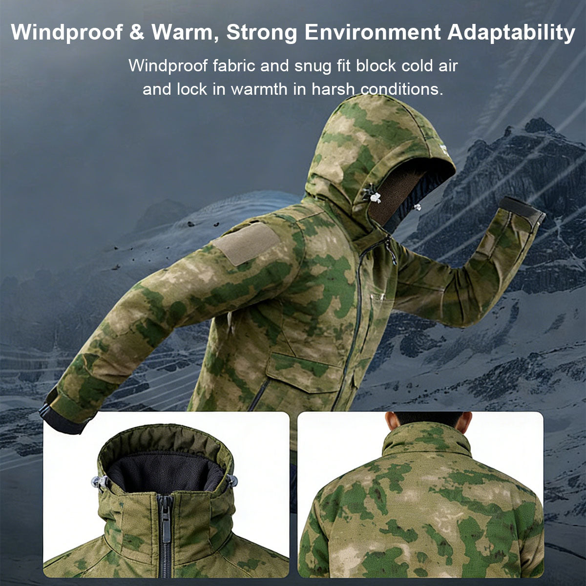 Men's Insulated Camo Hoodie Jacket Pants– Winter Hunting Work Suit | Traverseon