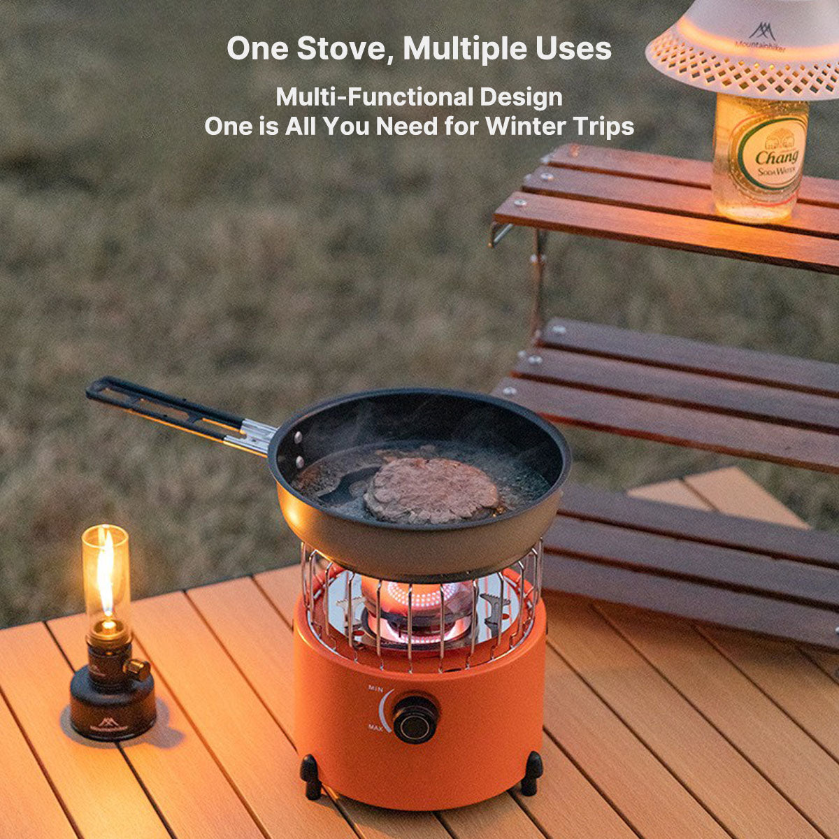 2000W Portable Outdoor Stove & Heater, Multi-Function Cooking