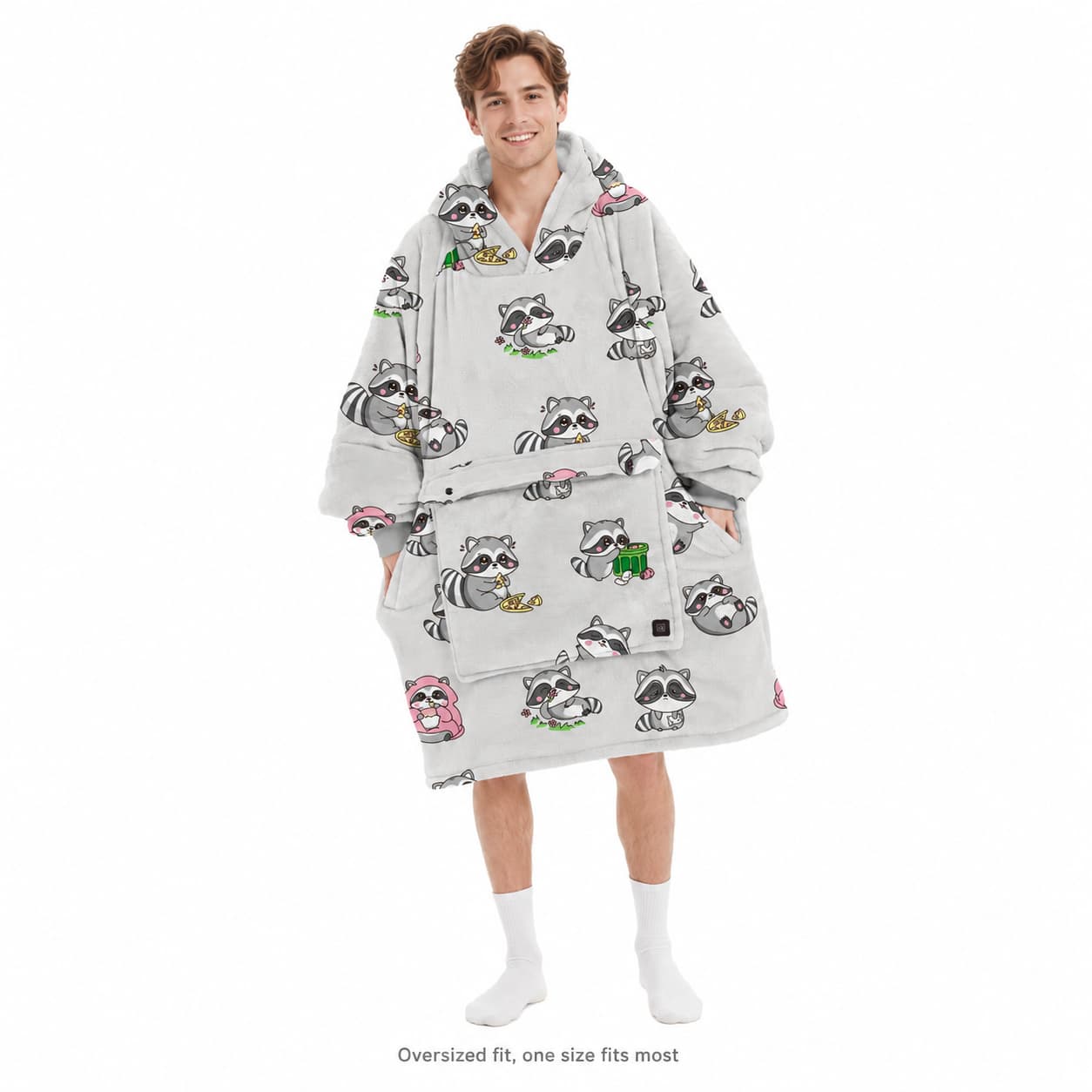 USB Heated Wearable Blanket Hoodie – 3-Zone Flannel Warmth | Traverseon