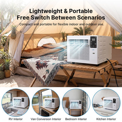 Portable Camping Air Conditioner – 2000BTU Plug-in Mini AC for Tent RV | Traverseon