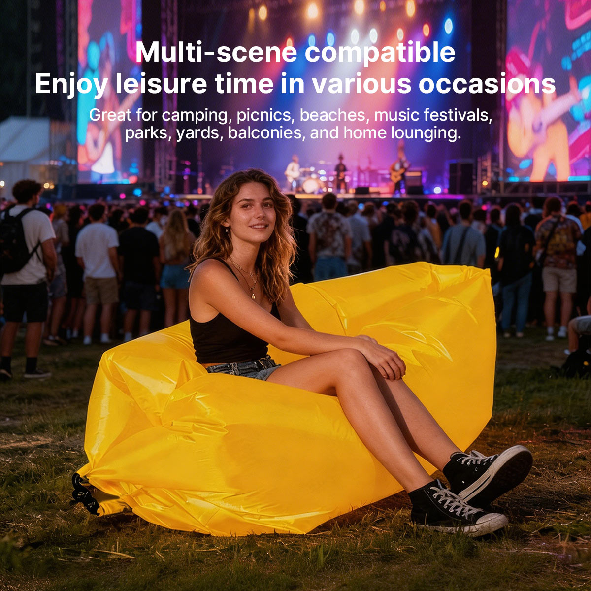Inflatable Air Sofa – Pump-Free Portable Camping Lounger | Traverseon