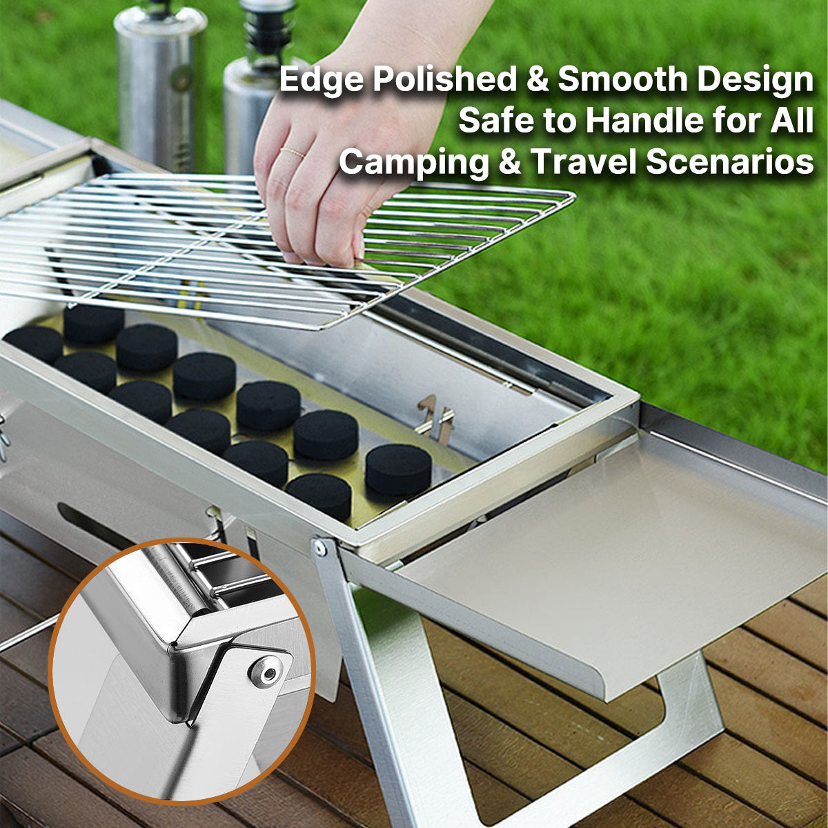 Portable Charcoal BBQ – 2cm Ultra-Thin Foldable for 3-6 People | Traverseon