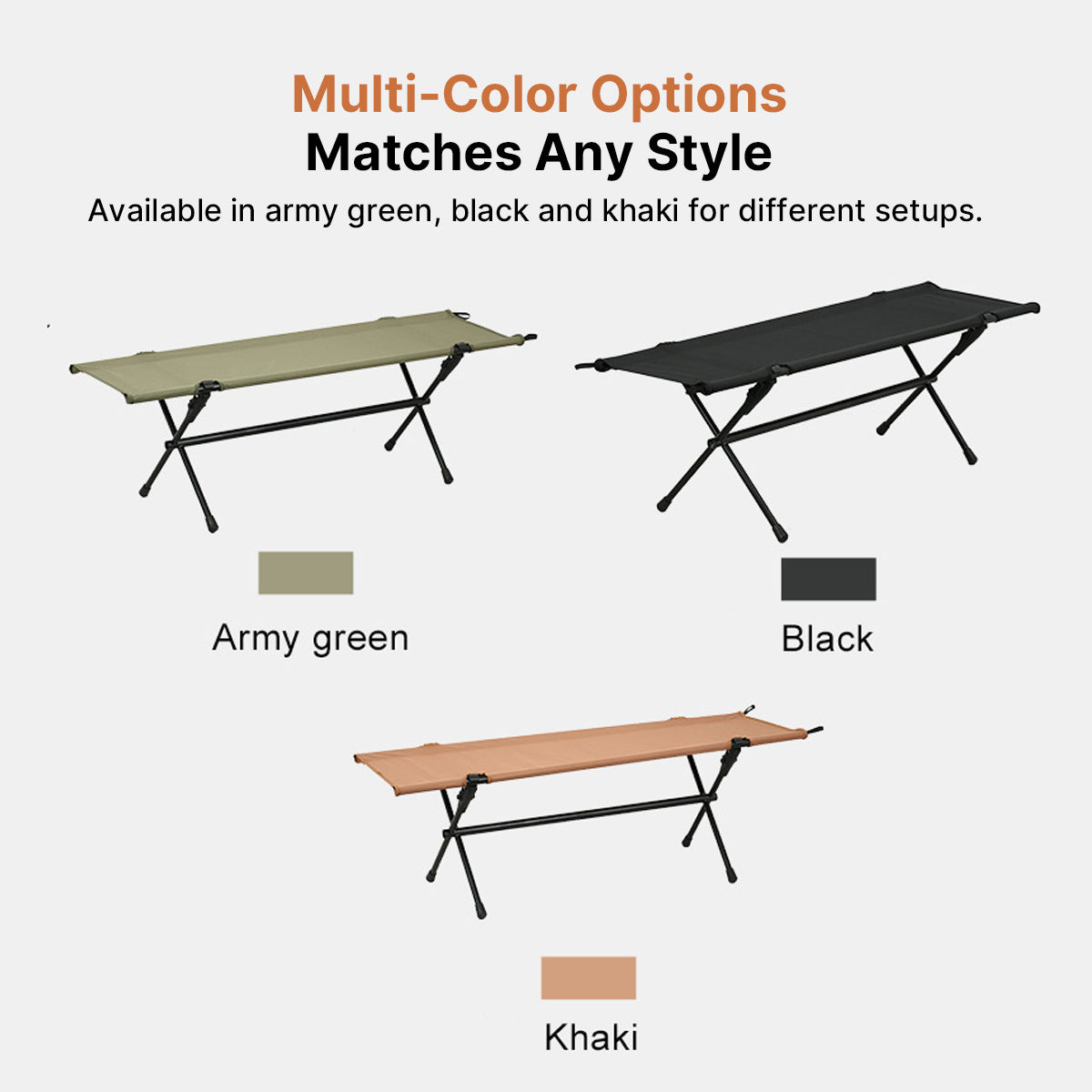 Double Folding Camping Bench – 440 lbs Lightweight Waterproof Outdoor| Traverseon