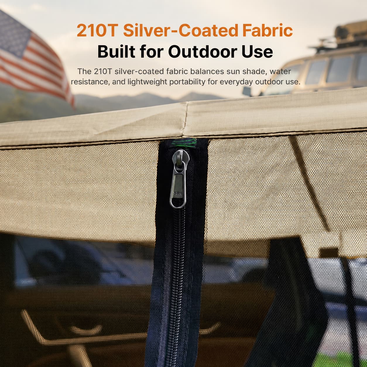 SUV Tailgate Screen Canopy – 10 x 6.5 ft Mosquito Net Sun Shade | Traverseon