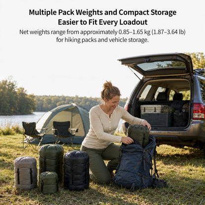 Down Mummy Sleeping Bag for Adults – 9°F–45°F Temperature Options | Traverseon