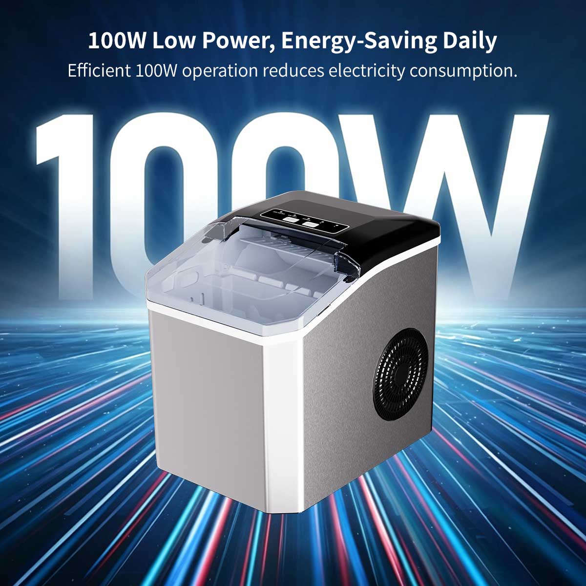 Countertop Ice Maker 6min Fast Ice - Dual Size Ice Auto Clean Portable | Traverseon
