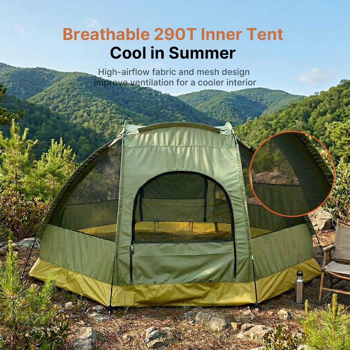 Octagon Camping Tent 3-4 Person 4 Season Waterproof Double Layer for Backpacking | Traverseon