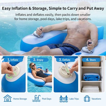 Motorized Pool Lounger – 250 lb Dual-Motor Inflatable Float | Traverseon
