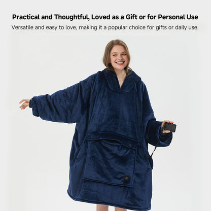 Cordless Heated Hoodie Blanket – 1400g Thick Flannel Cozy Warmth Anywhere | Traverseon