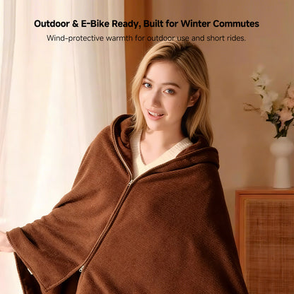 Cordless Graphene Heated Shawl – Hands-Free Wearable Warmth for Office & Home | Traverseon