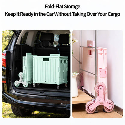 45L/65L Folding Utility Cart – Camping Crate with Stair-Climbing Wheels | Traverseon