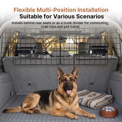 Adjustable Dog Car Barrier – Foldable Metal Pet Divider | Traverseon